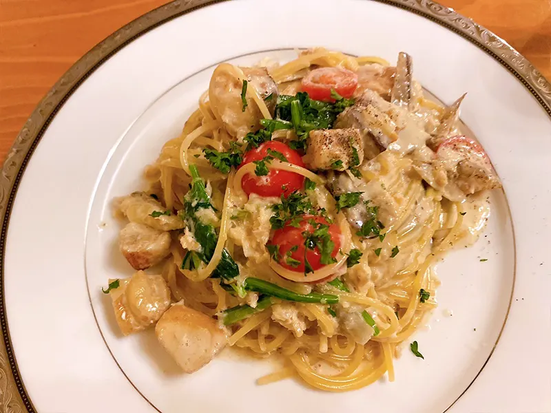 「洋食木下」白身魚と牛蒡のクリームパスタ